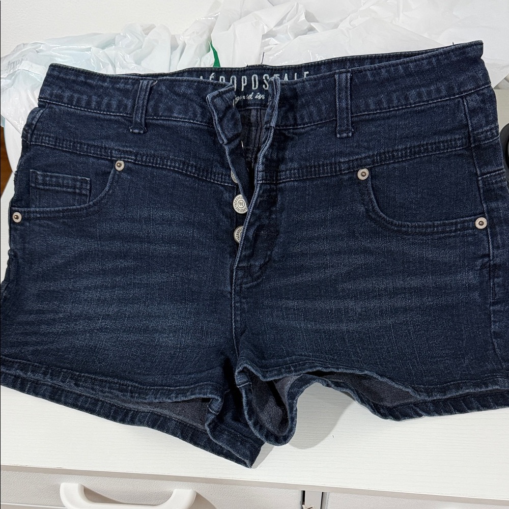 Aeropostale Women's Dark Blue Jean Shorts